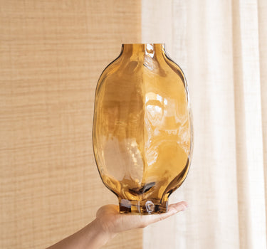 Vase Glass Falzes Amber - Things I Like Things I Love