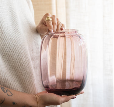 Vase Mouthblown Glass Burgundy - Things I Like Things I Love