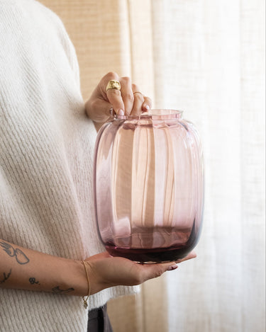 Vase Mouthblown Glass Burgundy - Things I Like Things I Love