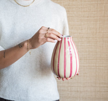 Vase Stripe Beige/Pink - Things I Like Things I Love