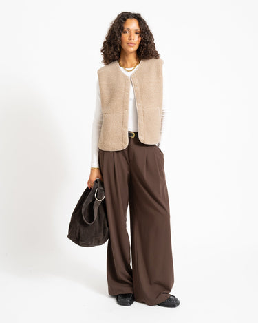 Vera Teddy Vest Humus/Melange - Things I Like Things I Love