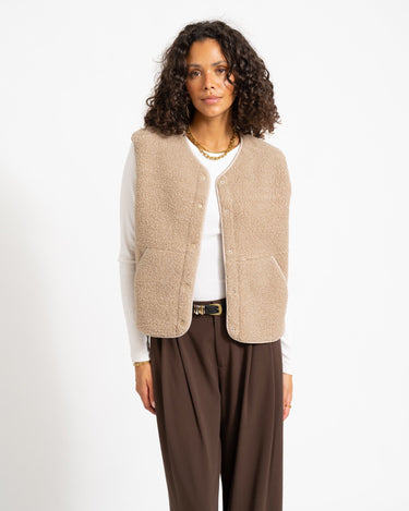 Vera Teddy Vest Humus/Melange - Things I Like Things I Love