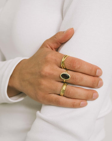 Vintage Luna Smoky Quartz Ring Gold - Things I Like Things I Love