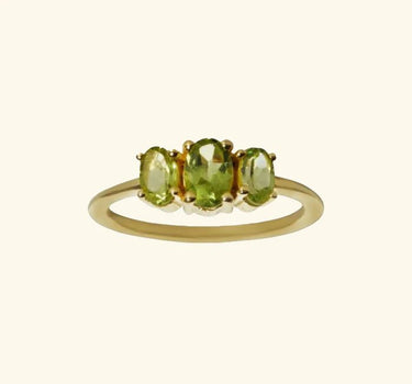Vintage Triplet Peridot Ring Gold - Things I Like Things I Love