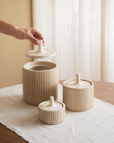 Voorraadpot Zilt Keramiek Beige - Things I Like Things I Love