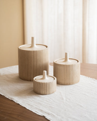Voorraadpot Zilt Keramiek Beige - Things I Like Things I Love