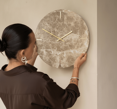Wall Clock Moreno Marble Brown - Things I Like Things I Love