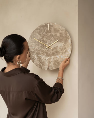 Wall Clock Moreno Marble Brown - Things I Like Things I Love
