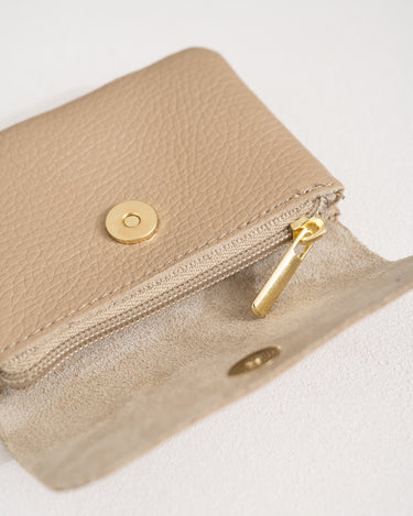 Wallet Lisa Small Real Leather Taupe - Things I Like Things I Love