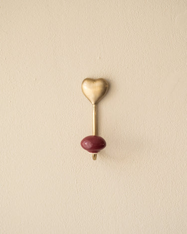 Wandhaak Hart Messing Bordeaux - Things I Like Things I Love