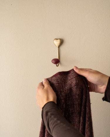 Wandhaak Hart Messing Bordeaux - Things I Like Things I Love
