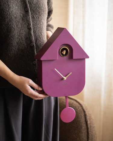 Wandklok Moderne Koekoek Mauve / Bruin - Things I Like Things I Love