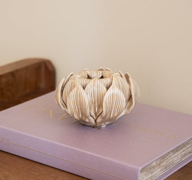 Waxinelichthouder Bloem Beige - Things I Like Things I Love
