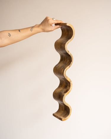 Wine Bottle Holder Wave Mango Wood - Things I Like Things I Love