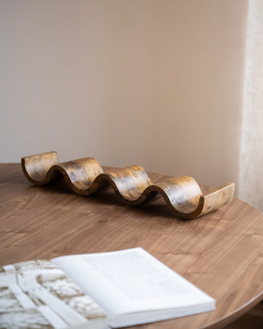 Wine Bottle Holder Wave Mango Wood - Things I Like Things I Love