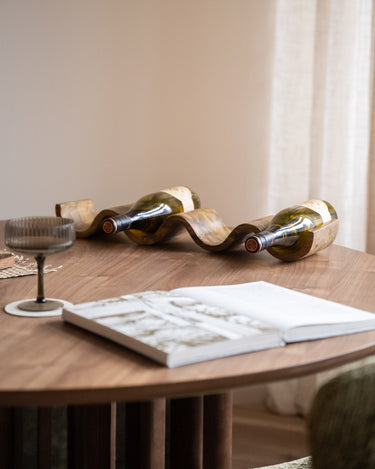 Wine Bottle Holder Wave Mango Wood - Things I Like Things I Love