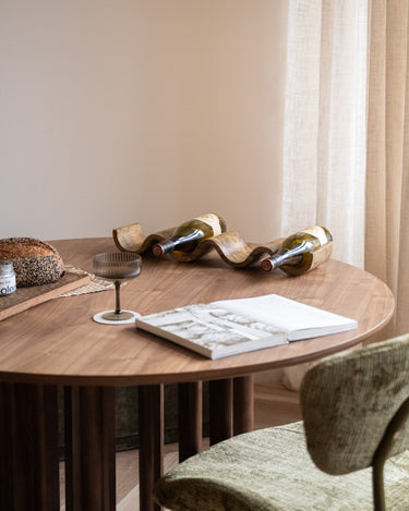 Wine Bottle Holder Wave Mango Wood - Things I Like Things I Love