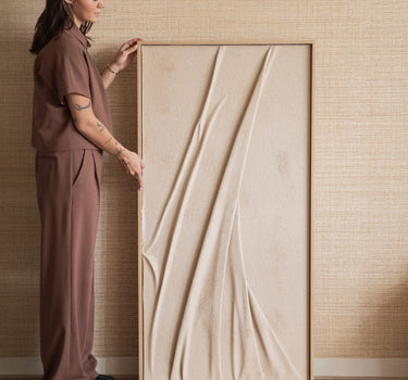 X - Large Wall Art Veck Beige - Things I Like Things I Love