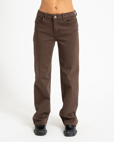 Yolanda Straight Jeans Colored Chocolate Bruin - Things I Like Things I Love