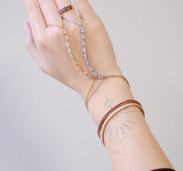 Zircon Tennis Bracelet Bordeaux - Things I Like Things I Love