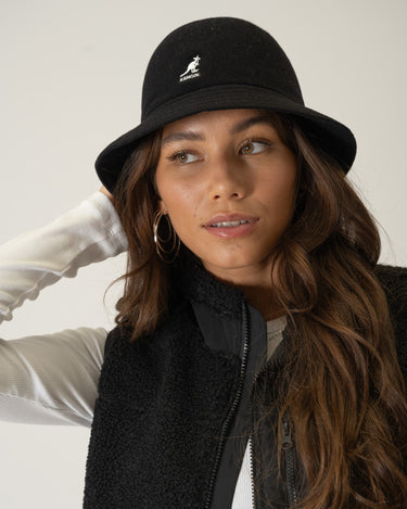 KANGOL Wool Casual Black Bucket Hat - Things I Like Things I Love