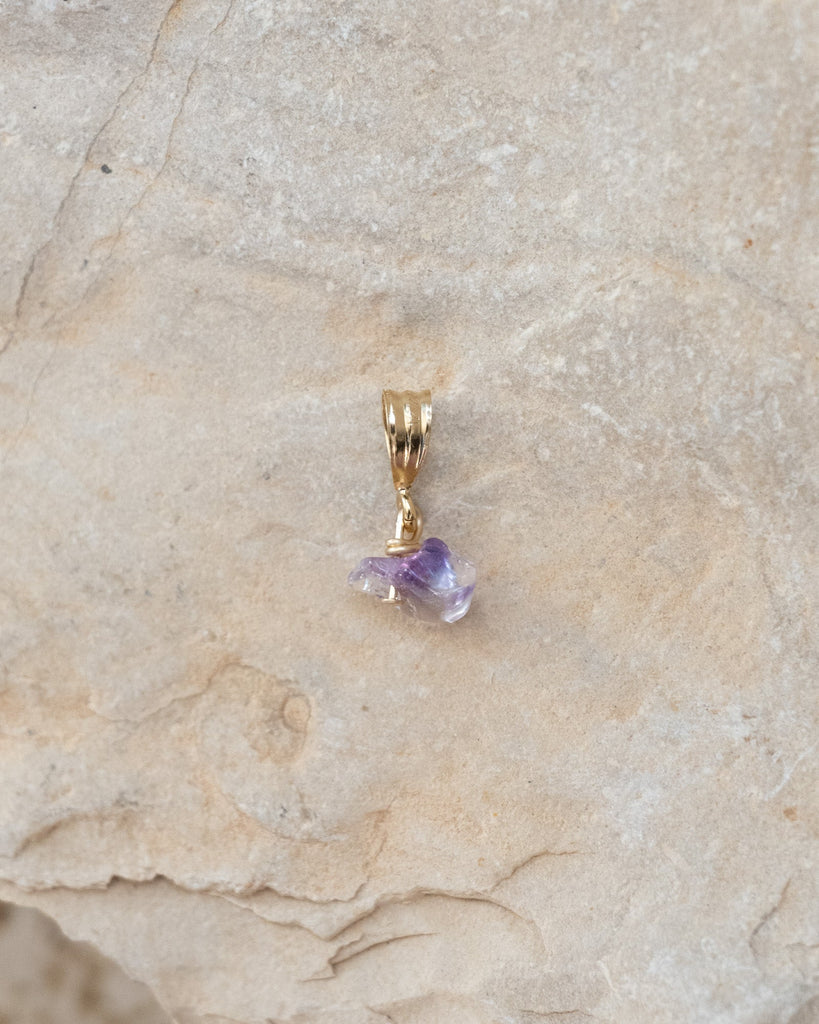 Necklace Charm February Amethyst Gold Filled - Things I Like Things I Love