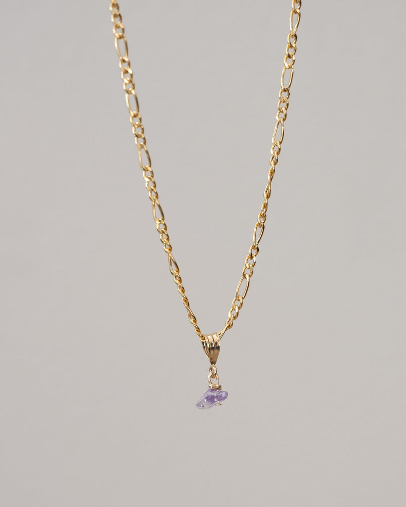 Necklace Charm February Amethyst Gold Filled - Things I Like Things I Love