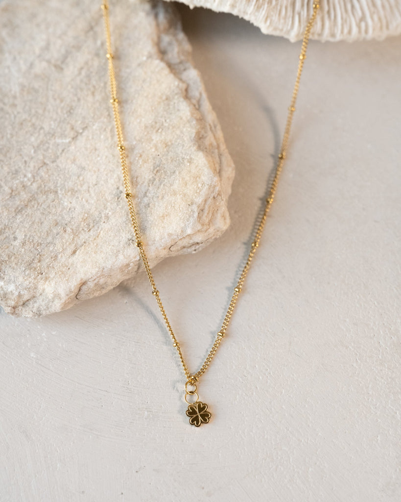 Necklace Lucky Clover Gold - Things I Like Things I Love