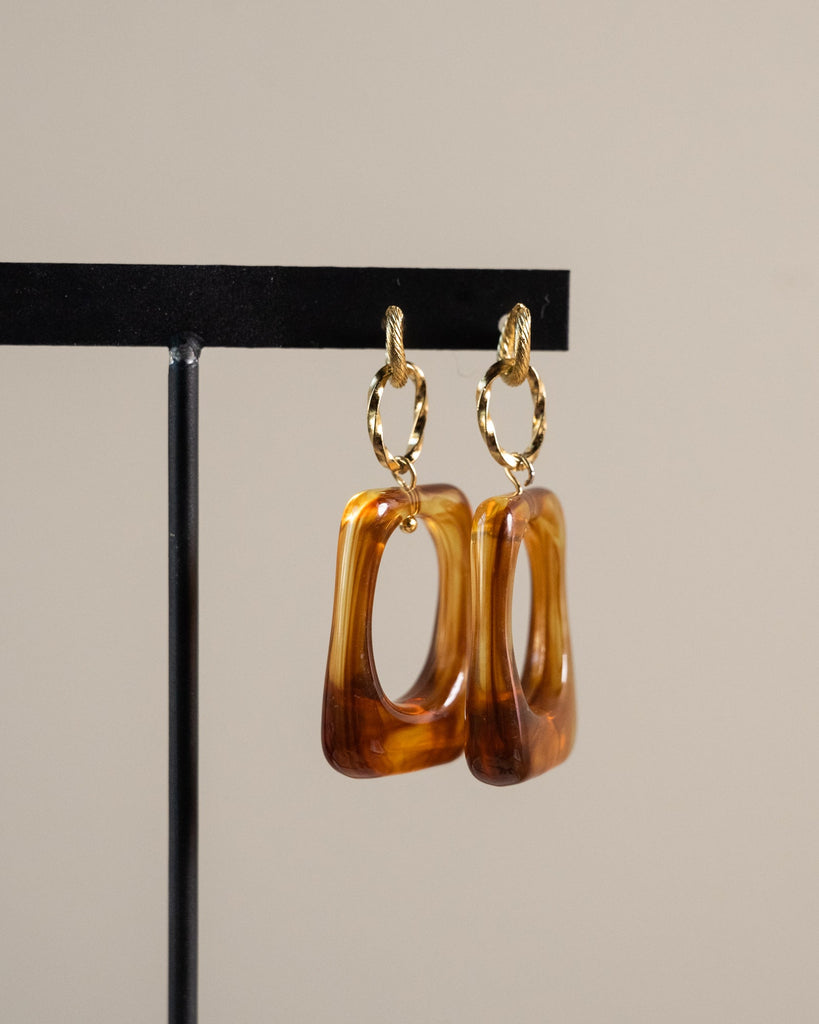 SET OF 2 - Earring Mose Brown Gold - Things I Like Things I Love