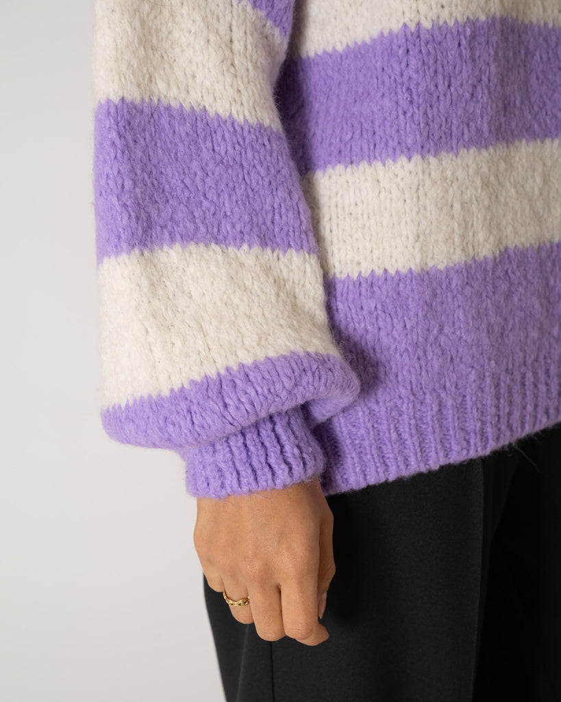 TILTIL Fashi Stripe Knit Lilac White One Size - Things I Like Things I Love