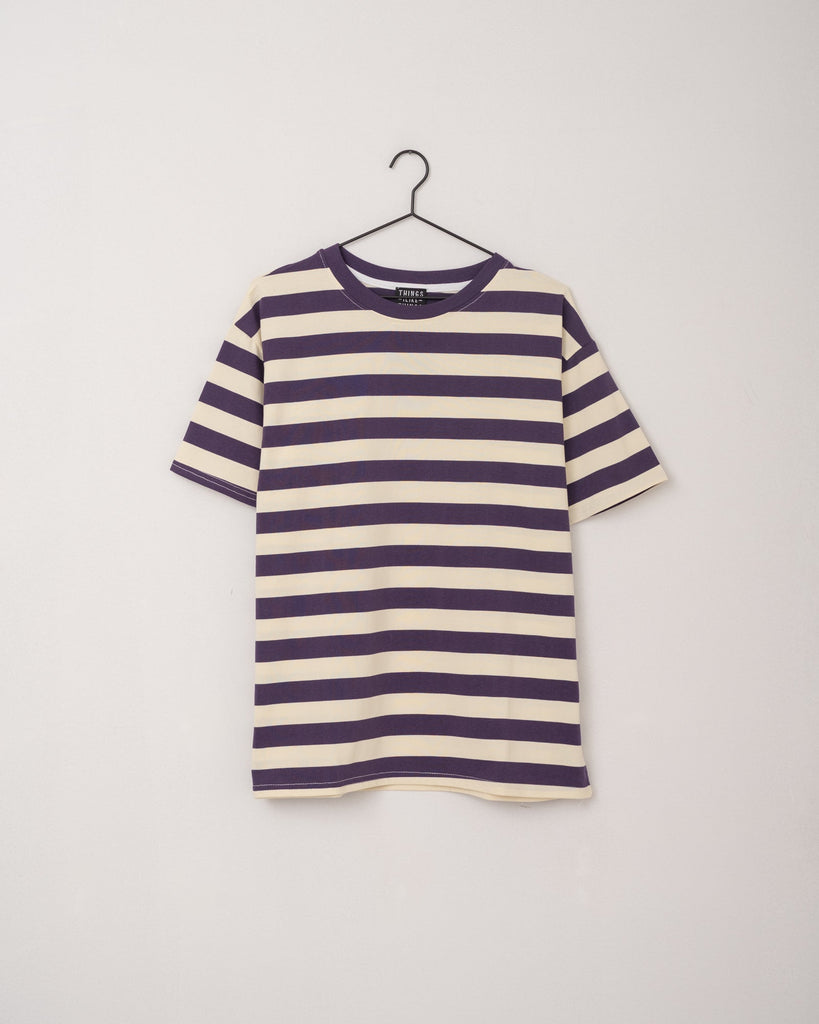 TILTIL Loua Tee Stripe Purple White One Size - Things I Like Things I Love