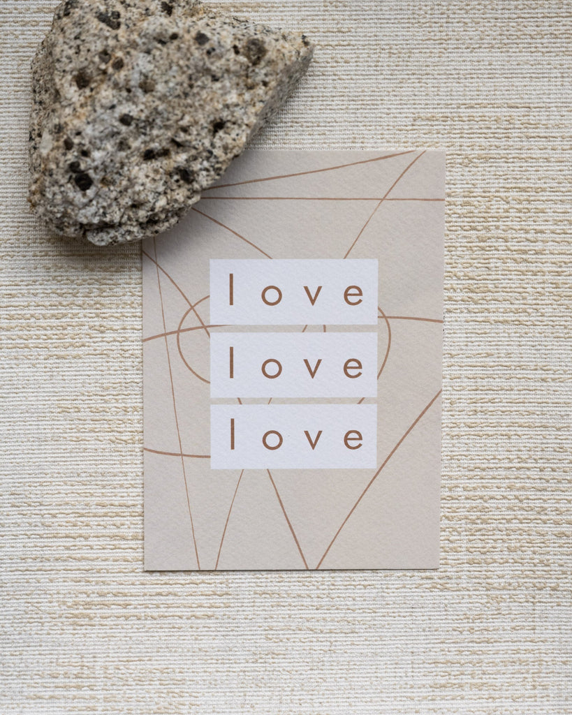 TILTIL Love Love Love Postcard + Envelope - Things I Like Things I Love