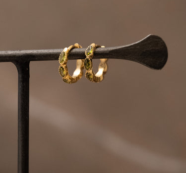 TILTIL Single Hoop Goldplated Olive Zircon - Things I Like Things I Love