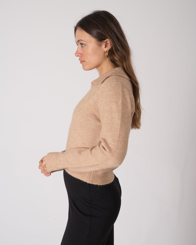 TILTIL Yal Polo Knit Taupe One Size - Things I Like Things I Love