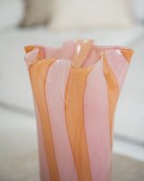 Vase Streifen Pfirsich/Rosa